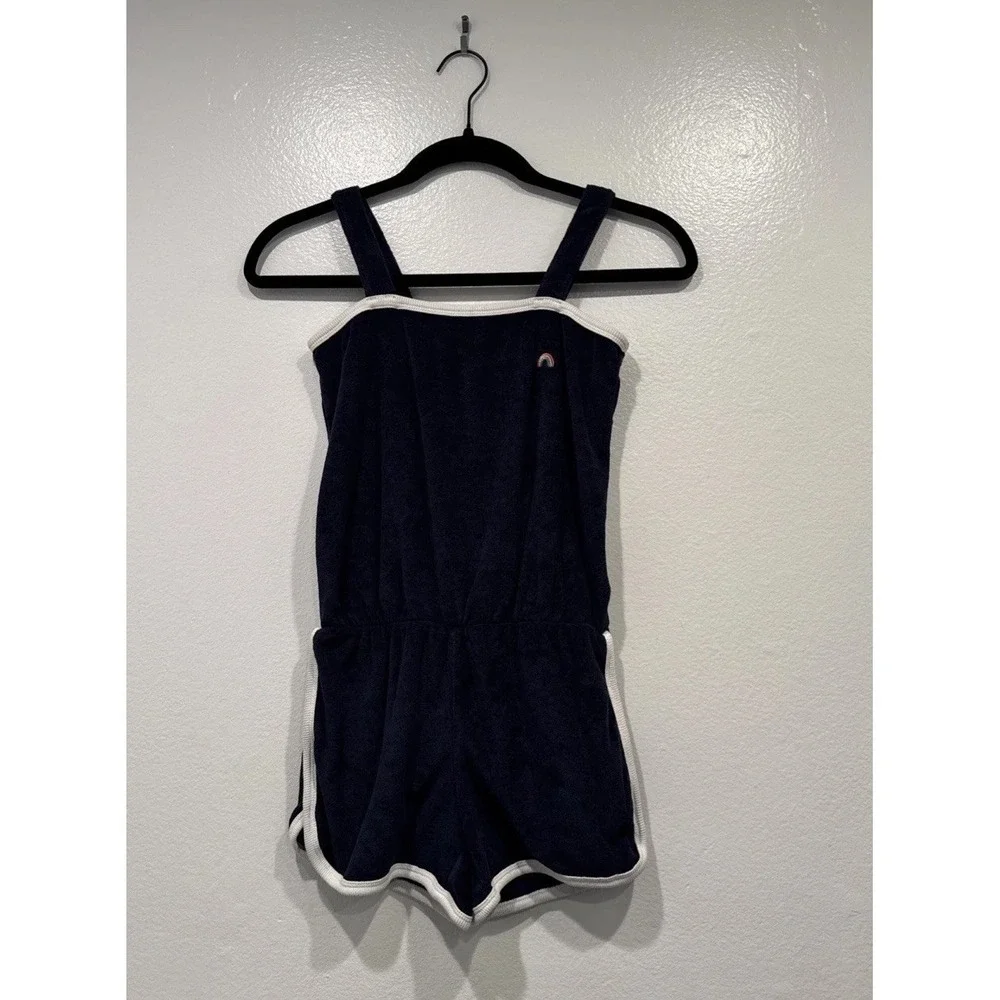 GAP Romper Girls Size Medium 8 French Terry Navy Blue Cover Up Rainbow Beach